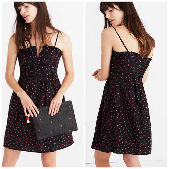Madewell Dresses & Skirts - Madewell Pintuck Strawberry Print Cami Dress 12